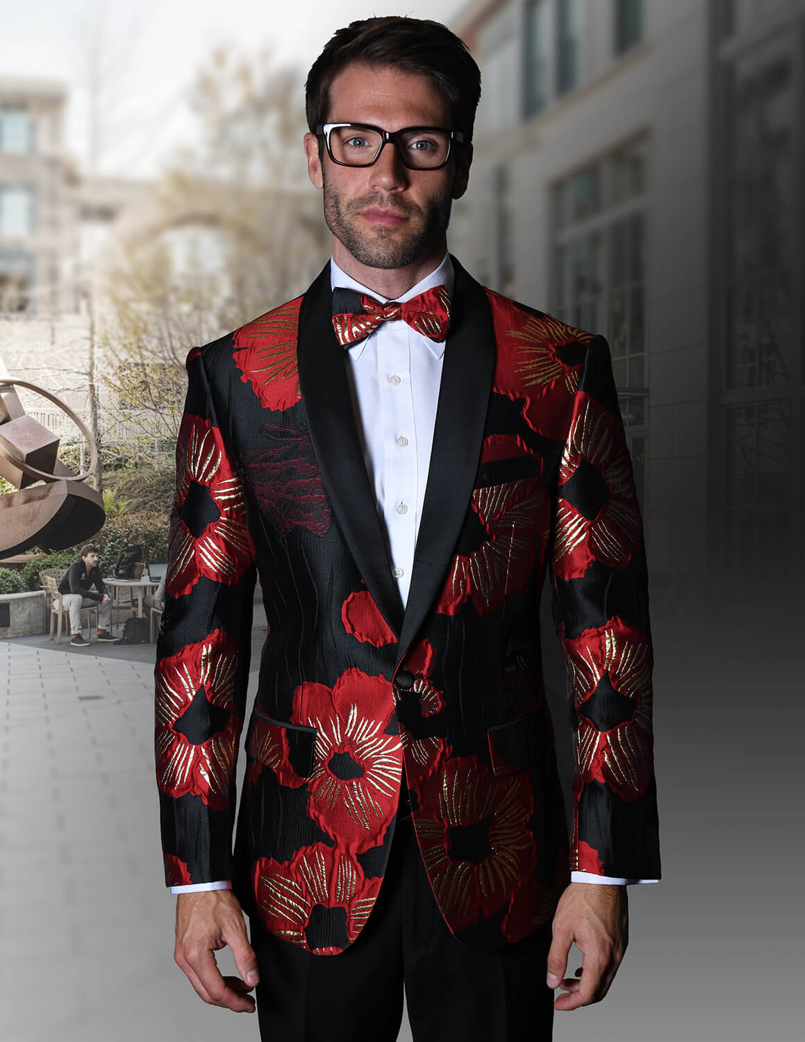 floral tuxedo jacket