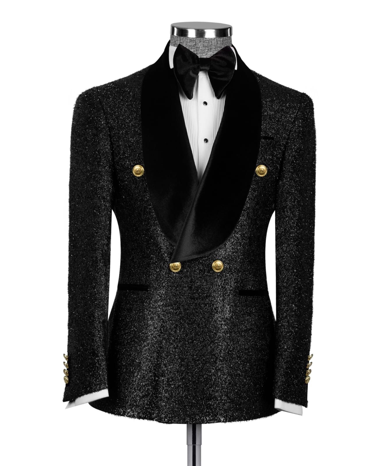 Black Double Breasted Gold Button Suit (more options available)